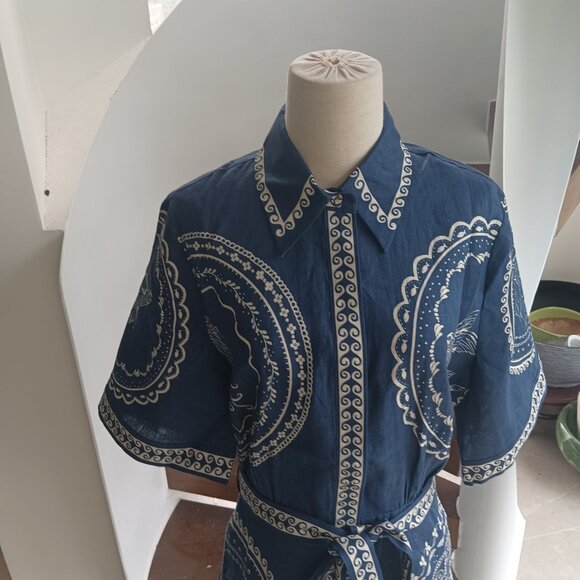 Alemais Oceane Mini Dress Navy - Picture 2 of 12